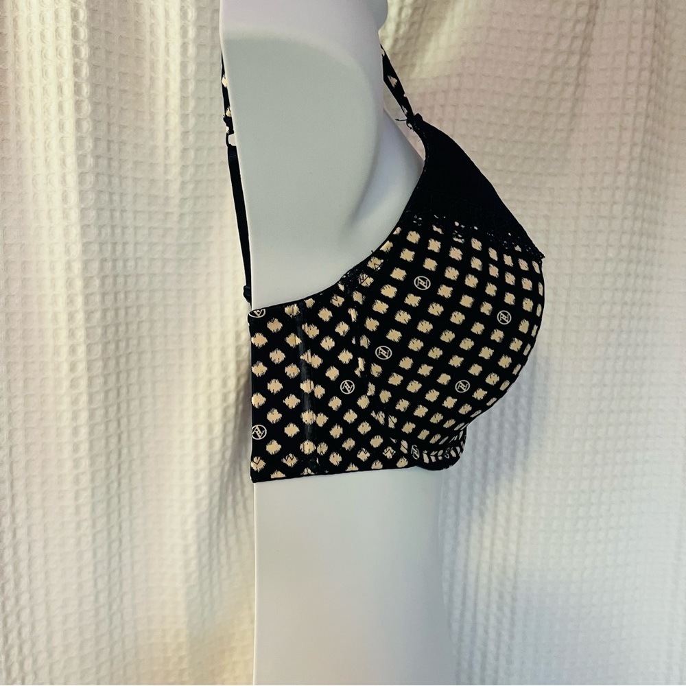 Adrienne Vittadini studio wm navy blue white bra wired support padded Sz 38DD - Picture 7 of 12